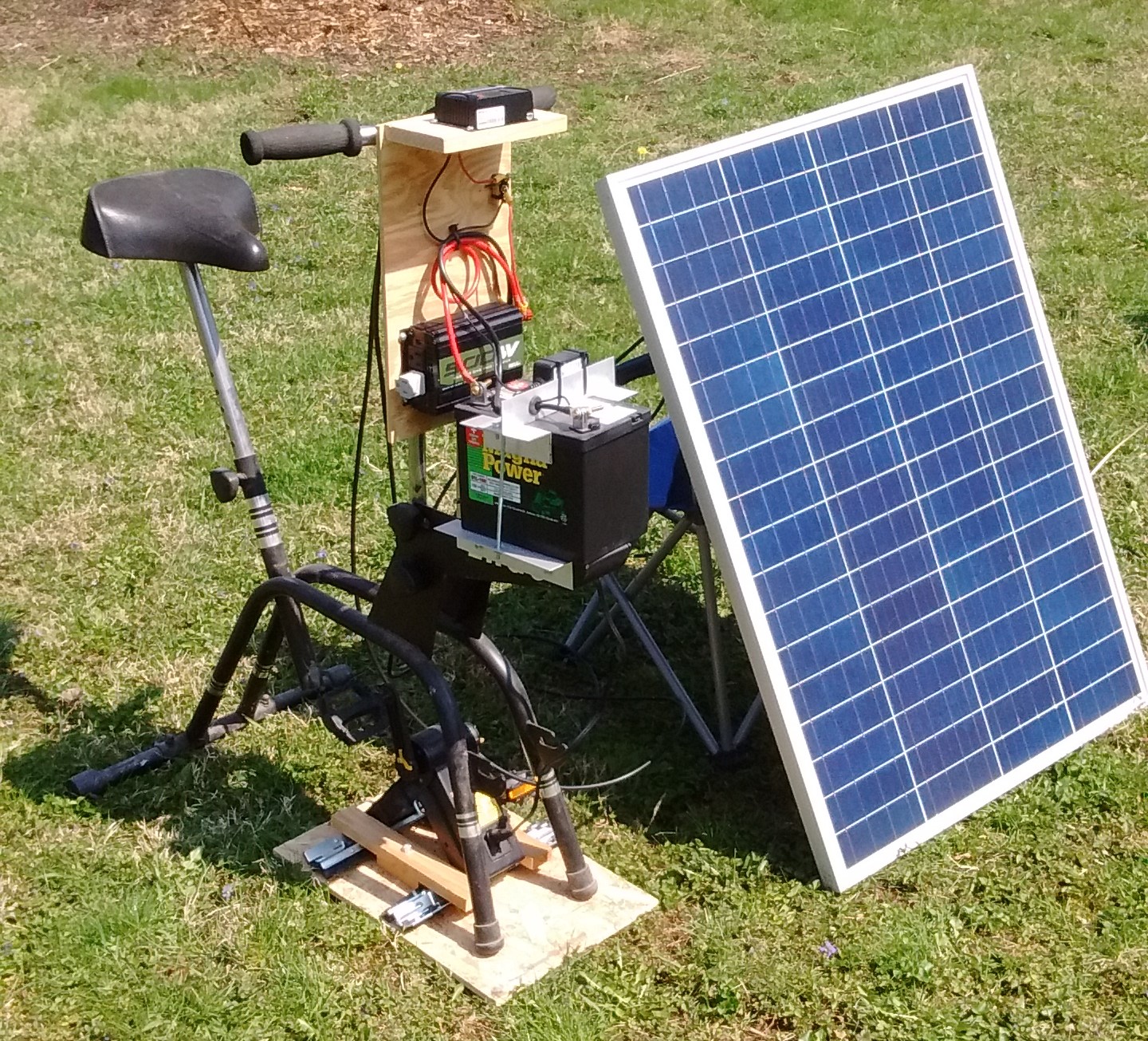 Exercise Bike/Solar Panel Emergency Generator